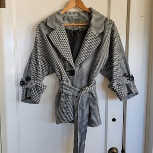 Mac & Jac Black and White Houndstooth Blazer
